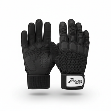 Gym workout gloves black padded palm with wrist support
