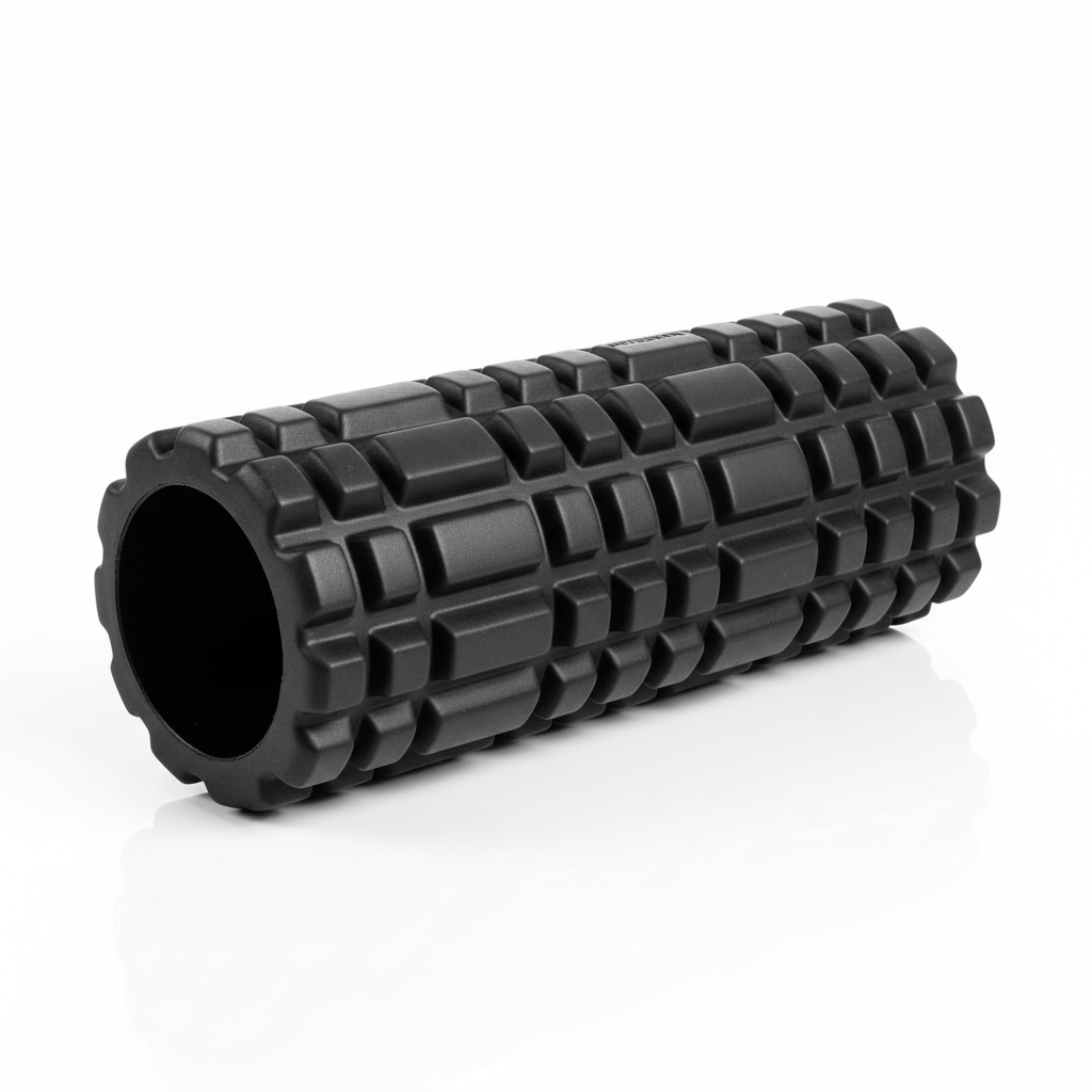 High-density foam roller black textured surface
