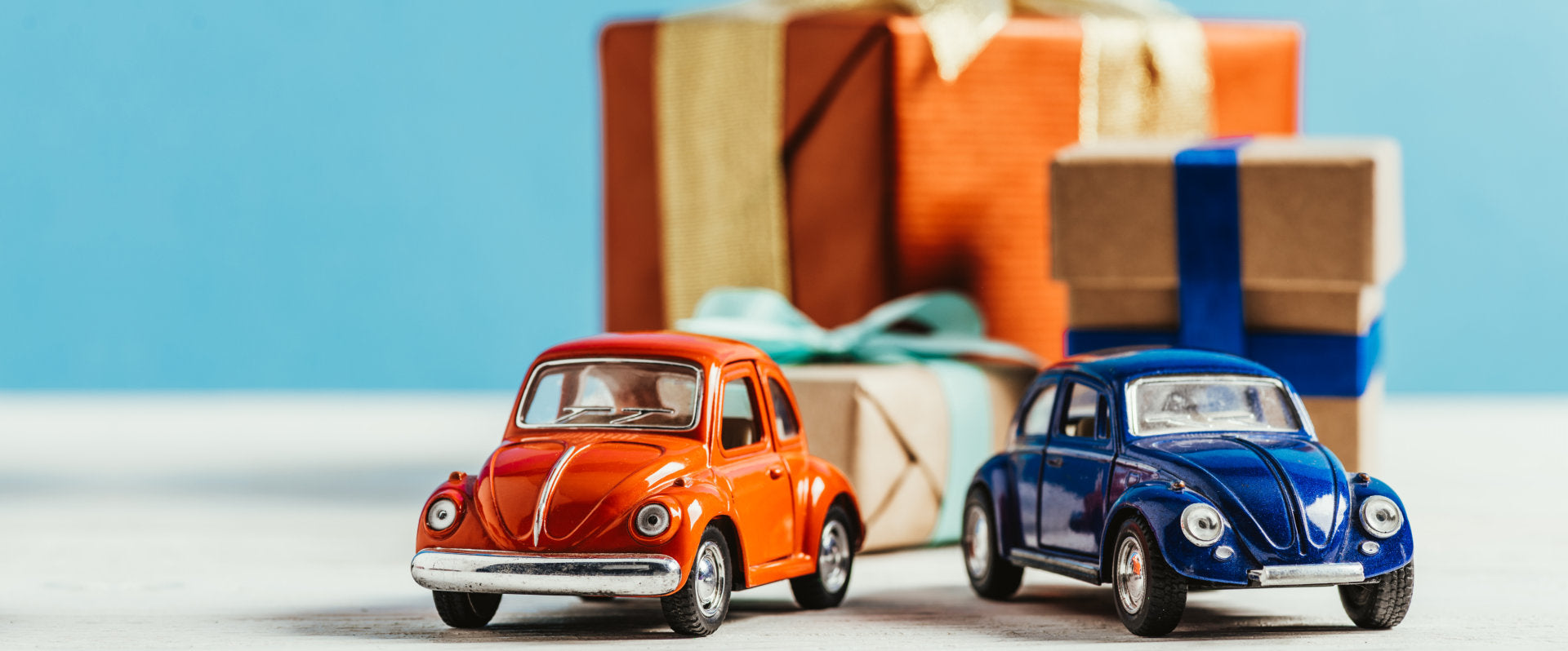 orange and blue cars